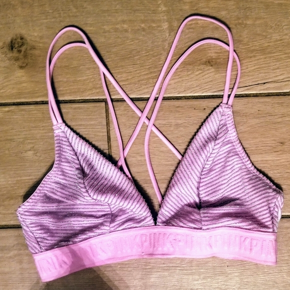 Victoria Secret PINK Stretch Criss Cross Bra Sz M - Picture 7 of 14